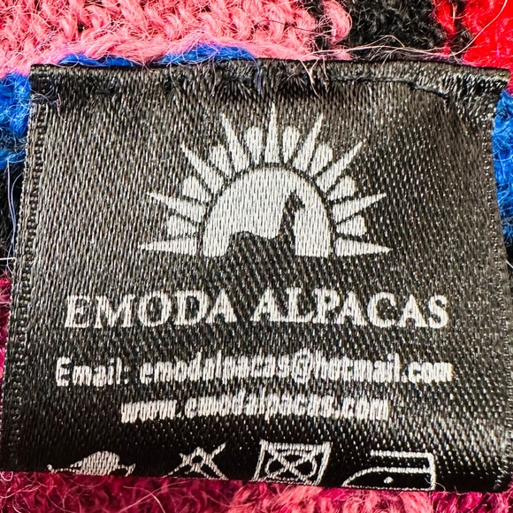 Emoda 100% Alpaca cardigan sweater geometric print - Picture 7 of 8